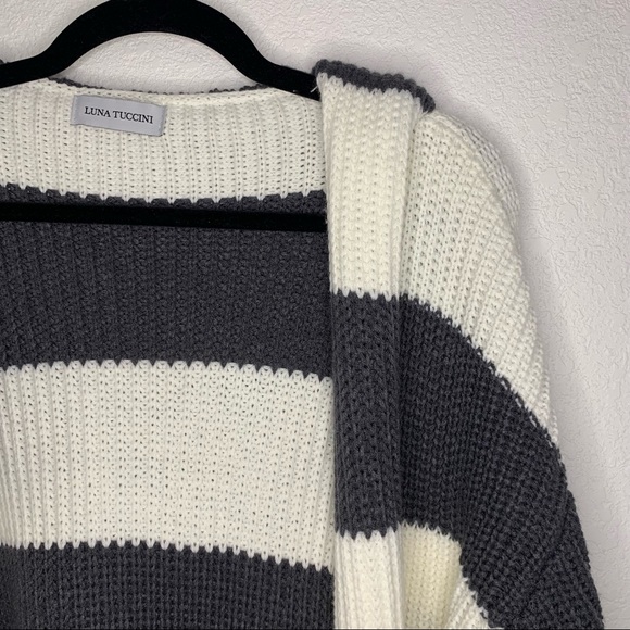 Luna Tuccini knitted striped cardigan with hood - Picture 2 of 3